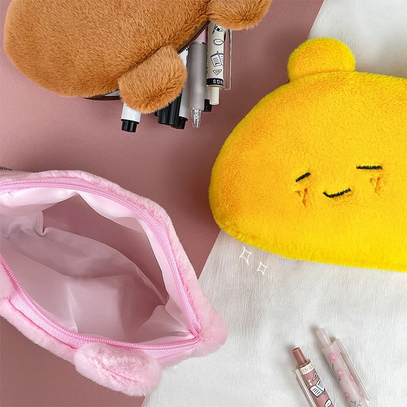 귀여운 봉제 인형 모양 필통 버터베어 연필 케이스 어린이 학생용 가정용 문구함 한국 봉제 가방 어린이 선물 장난감 선물