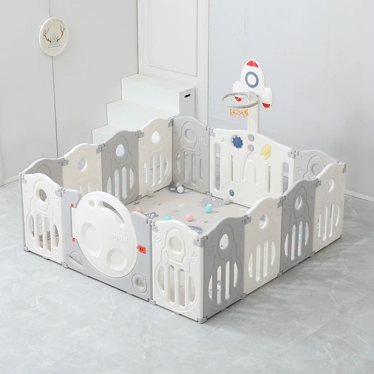 New Design Indoor Play Safety Plastic Baby Fence Playpens Modern Baby Furniture for Kids Easy Installation