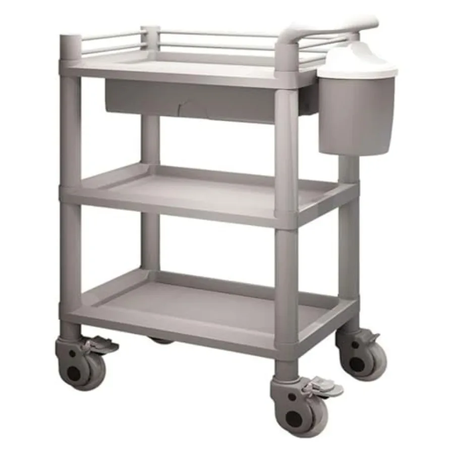 

Heavy Duty Utility Cart Organizer - 3 Tier Mobile Plastic Storage Trolley with Locking Wheels for Salon, Spa, and Home Use