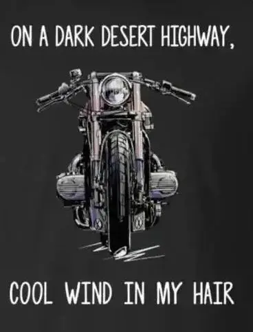 

Desert Highway Cool Wind in My Hair. Motorcycle Rider Motorcyclist T-Shirt 100% Cotton O-Neck Short Sleeve Casual Mens T-shirt