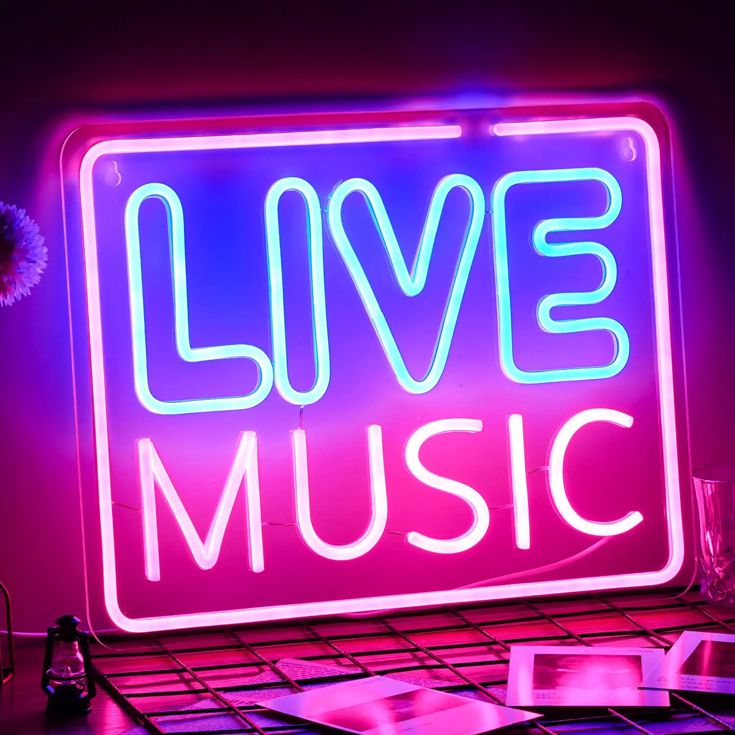 Live Music LED Neon Light Signs Party Bar Light Glowing Signs Studio LED Light DJ Wall Decor Neon Night Lights