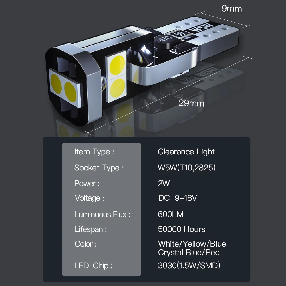 2pcs LED Parking Light Clearance Lamp Accessories Canbus For Infiniti FX35 2003 2004 2005 2006 2007 2008 2009 2010 2011 2012