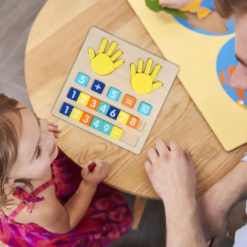 Números De Aprendizagem De Matemática De Madeira, Jogos De Jardim De Infância, Placa De Aprendizagem De Sala De Aula, Preschooler De Dedo