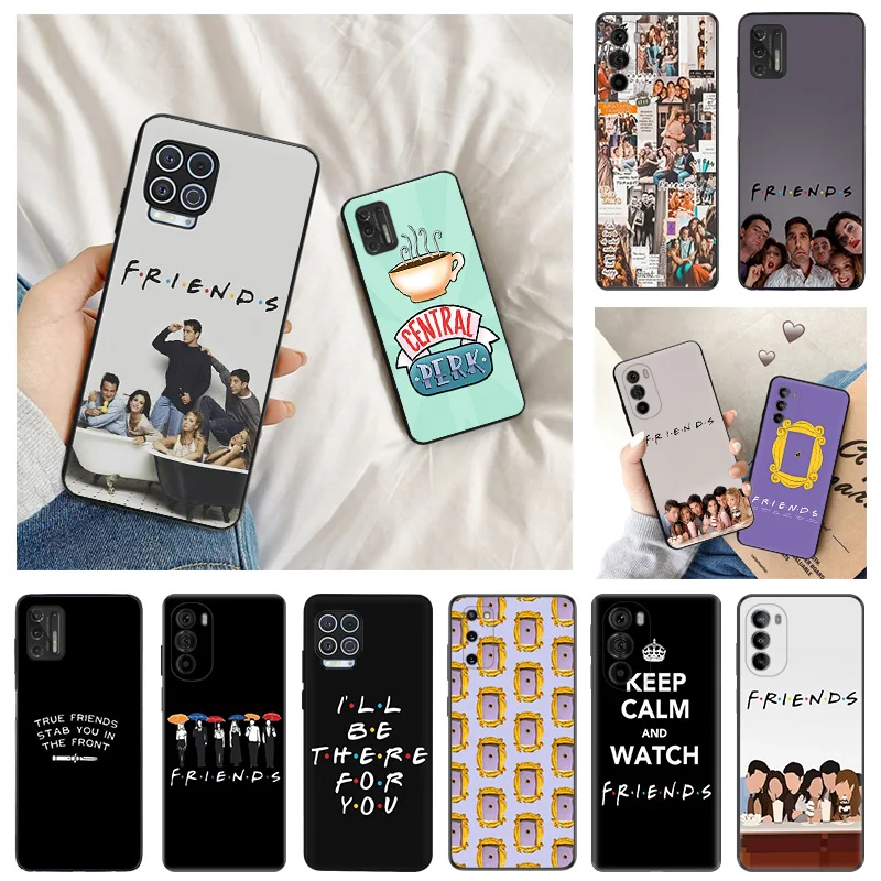 Ультратонкий черный чехол для телефона Motorola G9 Edge 20 30 40 G50 G51 G60 G71 G22 G32 G52 G72 G53 G73, друзья, центральный чехол