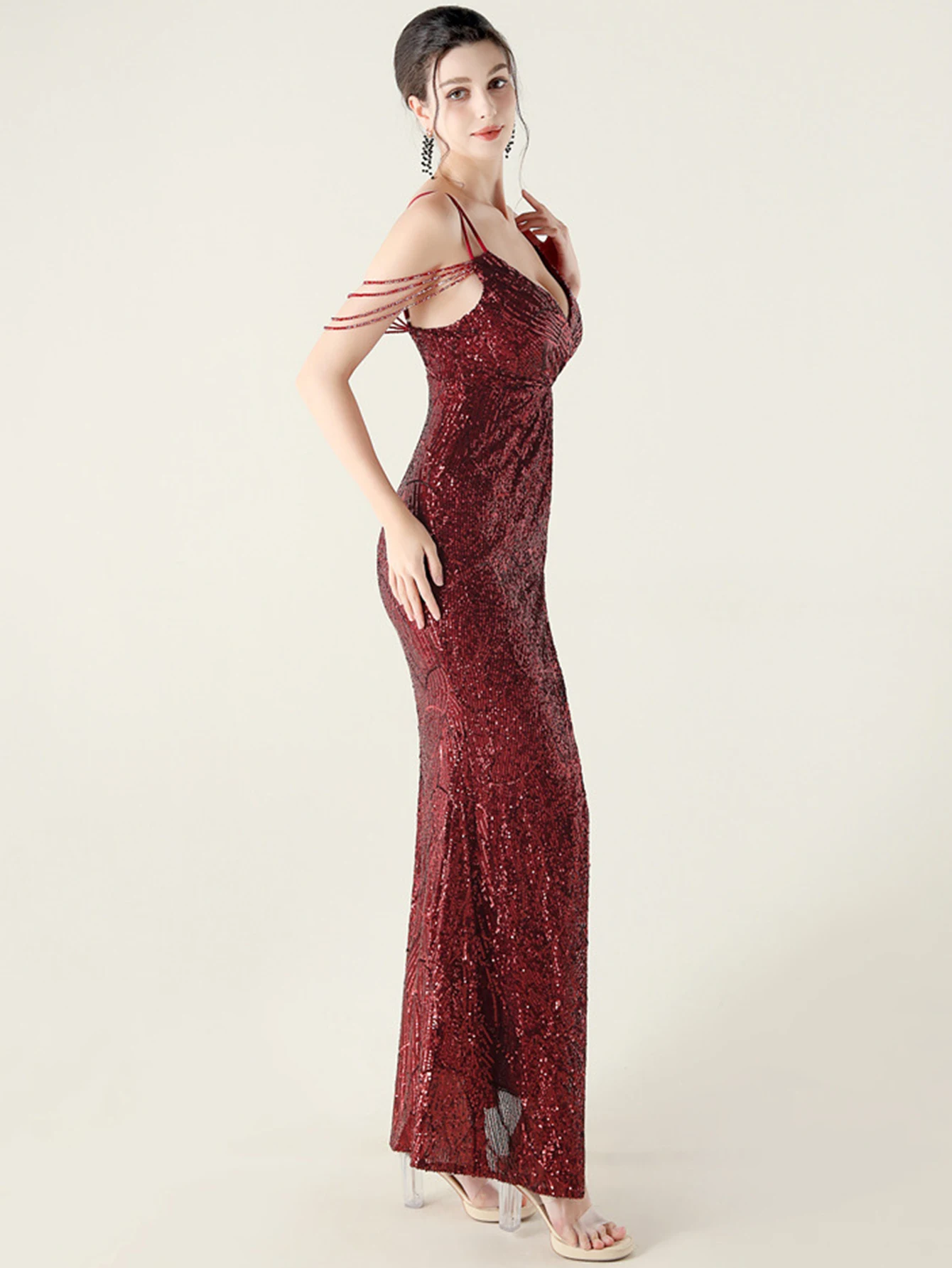 Sexy rückenfreies Maxi-Sommer-Paillettenkleid für Damen, elegante Geburtstagsparty-Kleider für Frau, Hochzeit, Abschlussball, Abend, lange Kleider, Vestidos