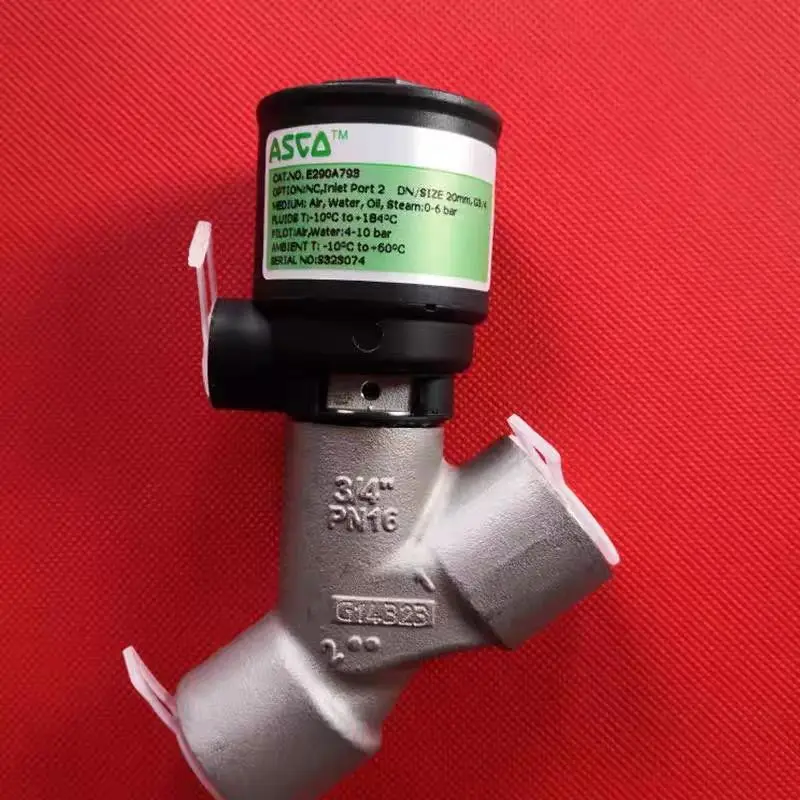 ASCO Pneumatic Valve E290A793 Angle Valve Angle-Body Piston Valve Air Valve Water Valve for Air Water Oil Steam, etc.