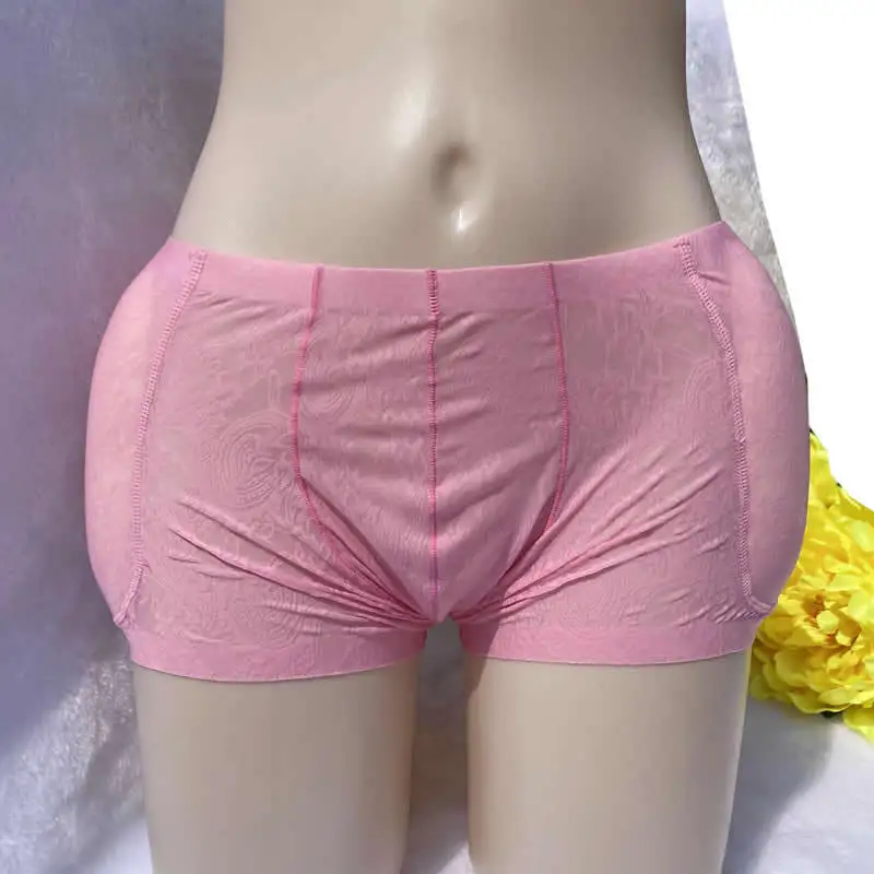 

Men 4PS Padded Underwear Low Waist Boxer Briefs Butt Lifting Panties Sponge Butt Hip Enhancer Shaper Shorts