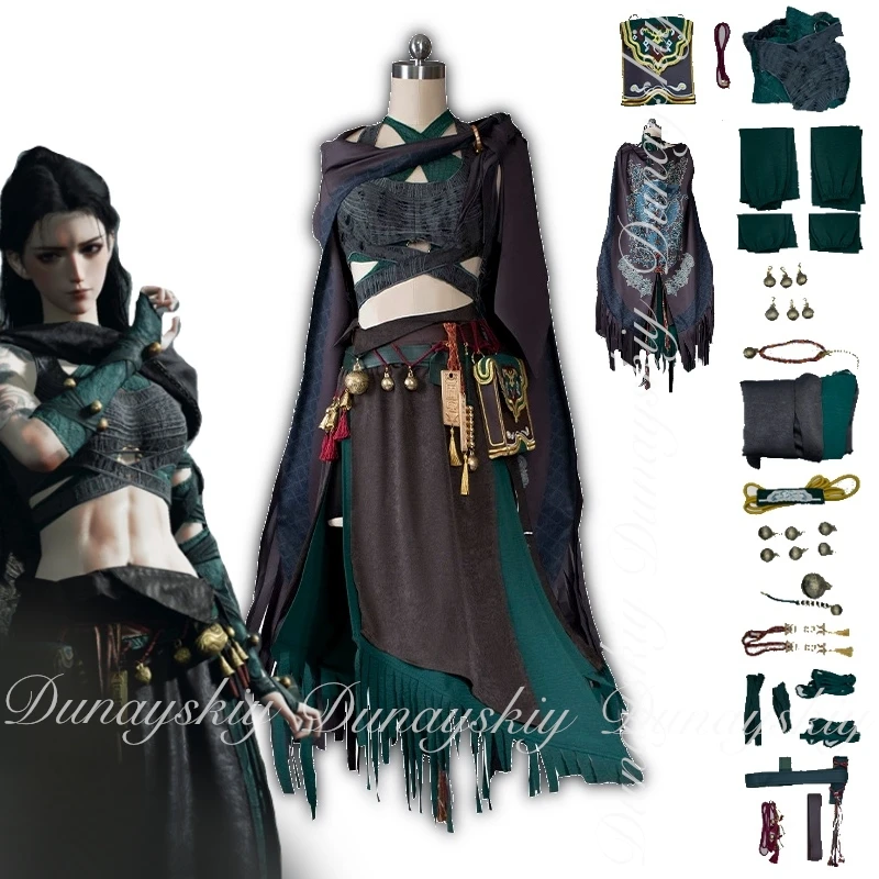 where-winds-meet-the-nine-creeds-female-young-master-gioco-cosplay-nero-verde-sect-uniforme-scolastica-abito-completo