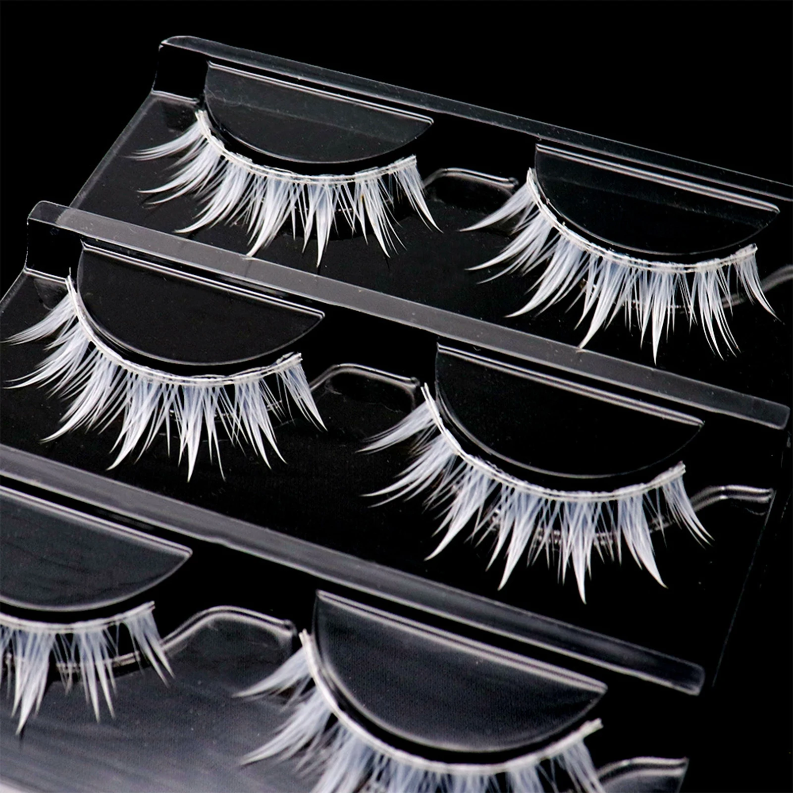 Manga lashes Cosplay White False Eyelashes Anime Characters Gojo Satoru Stage Performance Hard Stems Fake Eyelashes party makeup