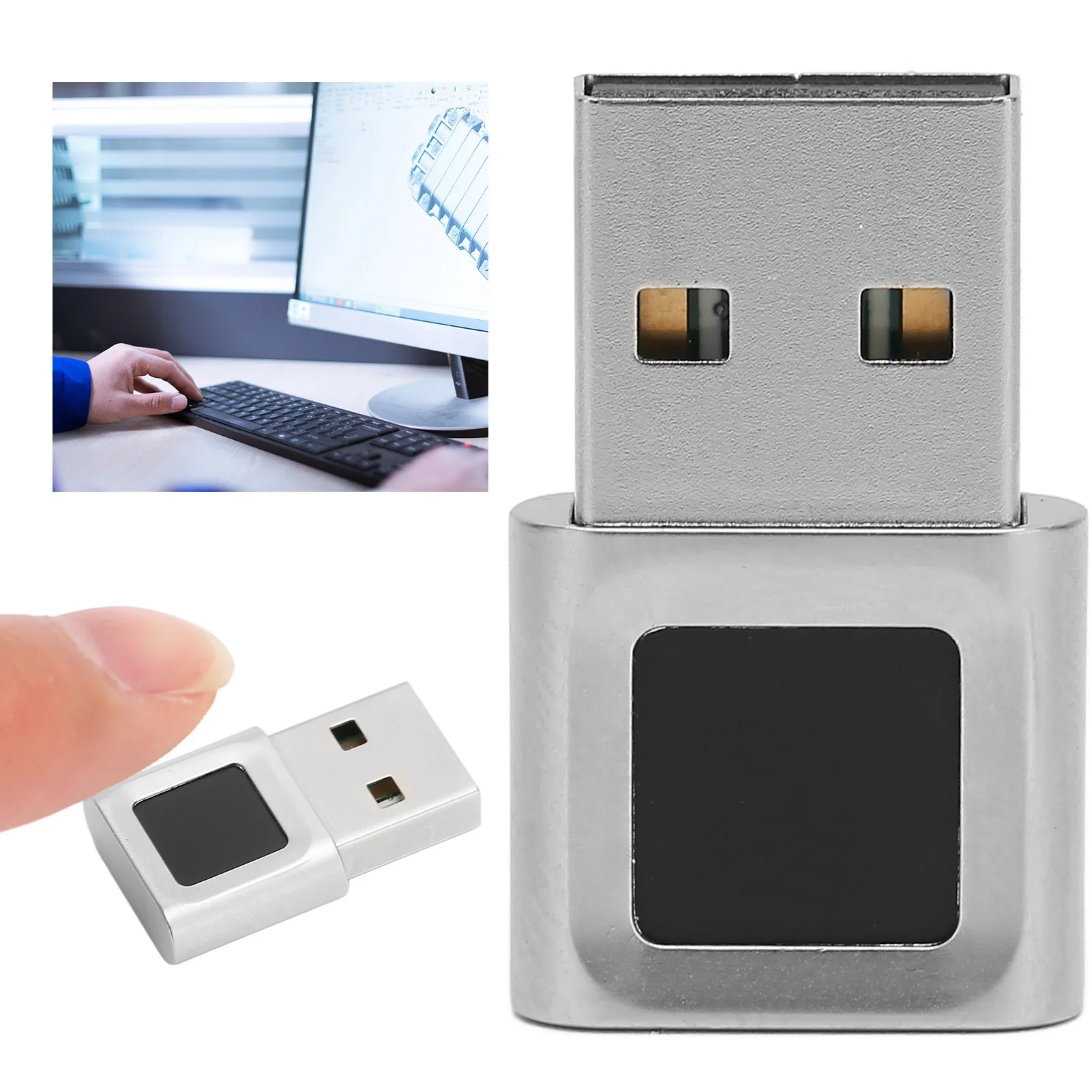 قارئ بصمات الأصابع USB مستشعر بصمات الأصابع مرحبا 0.5 ثانية سريع المطابقة التوصيل والتشغيل للكمبيوتر/الكمبيوتر المحمول نقل مستقر