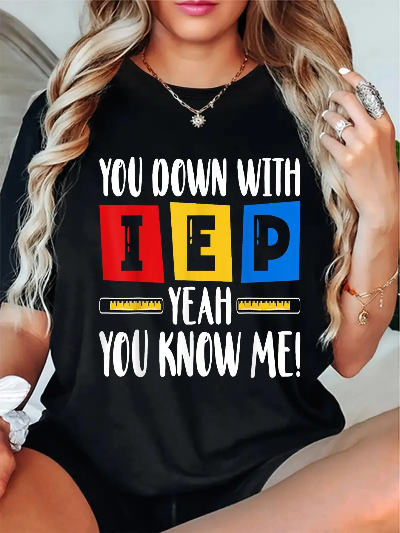 

200 г забавной футболки SPED Teacher You with IEP, графический принт Yeah You Know Me, женский повседневный топ с круглым вырезом и короткими рукавами
