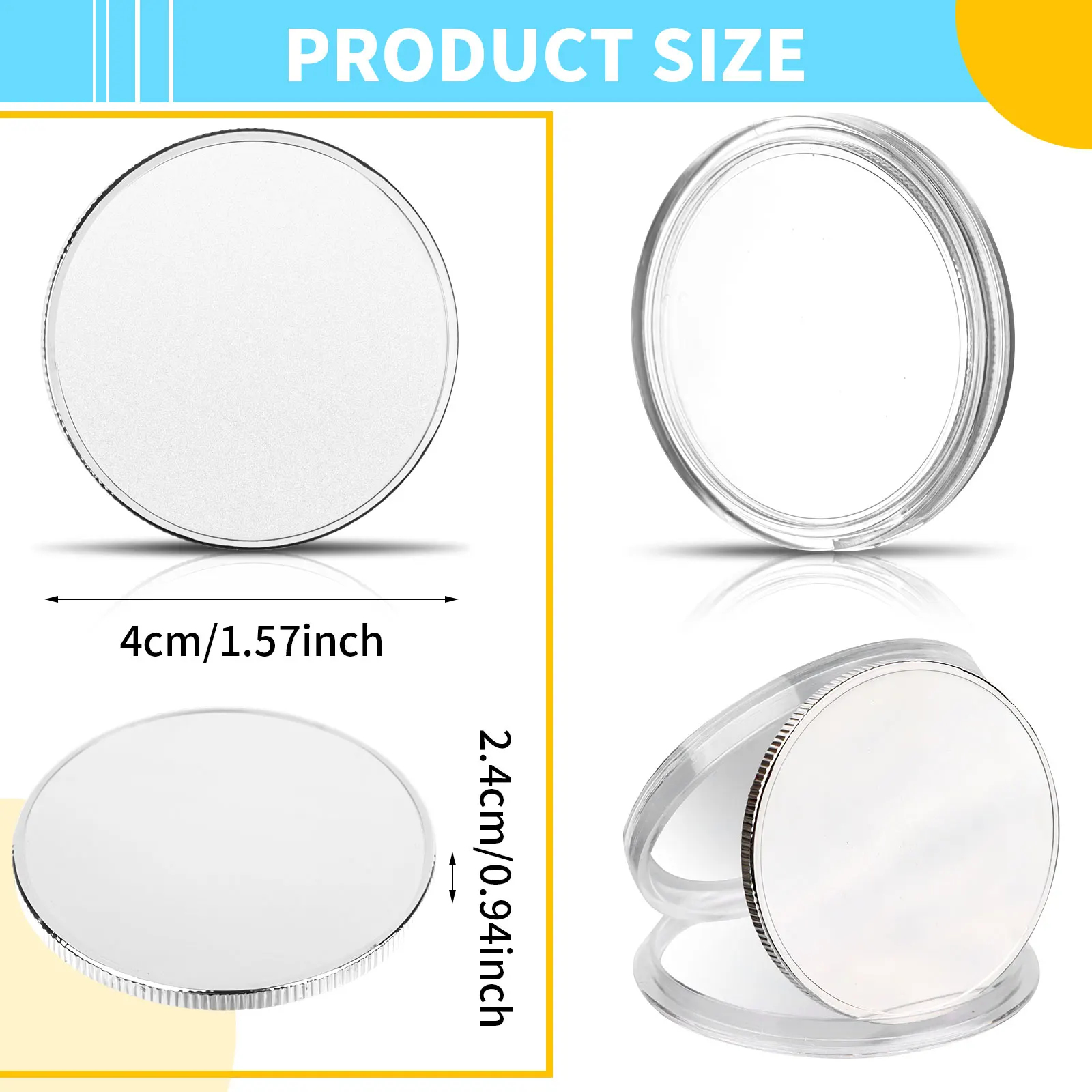 

20 шт., 40 мм, пустая монета-вызов с резьбой, 40 мм, с акриловой защитной коробкой, ручная персонализированная монета «сделай сам»