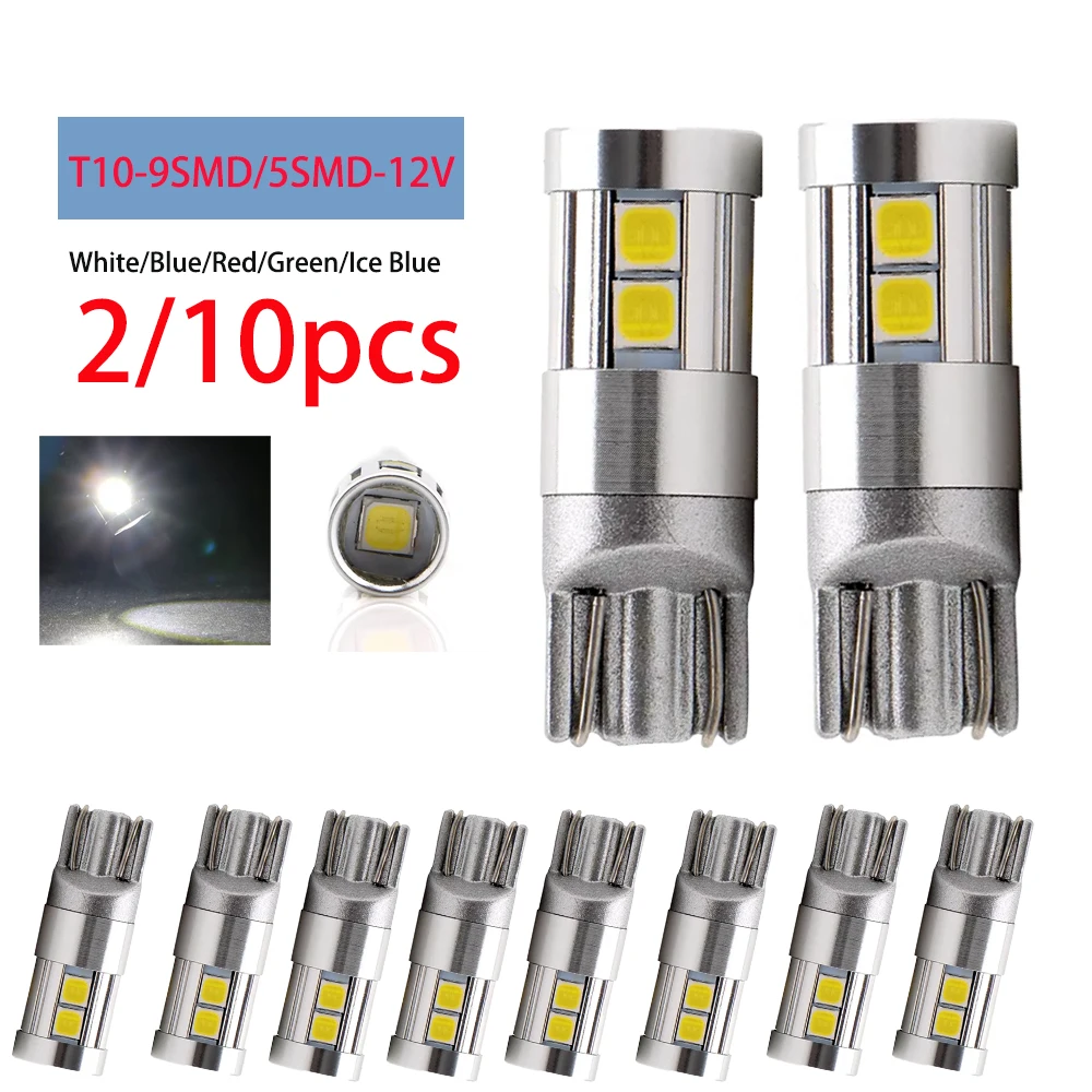 

9 LED T10 W5W 194 Ice Lamps for Cars Interior Light Auto Accessories 12V White for Clearance lights Reading Lamp DRL 5 LED