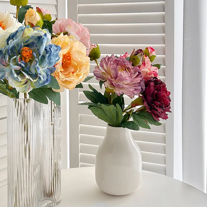 Peony Simulation Flowers, Home And Living Room Artificial Flower Decorations, Dining Table Dried Flower Bouquet Decoration