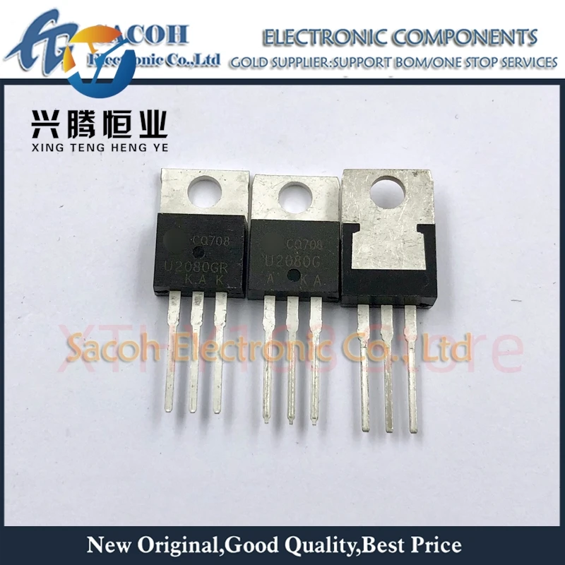 10PCS/lot MUR2080CTG MUR2080CT U2080G MUR2080CTRG MUR2080CTR U2080GR TO-220 20A 800V Fast recovery diode