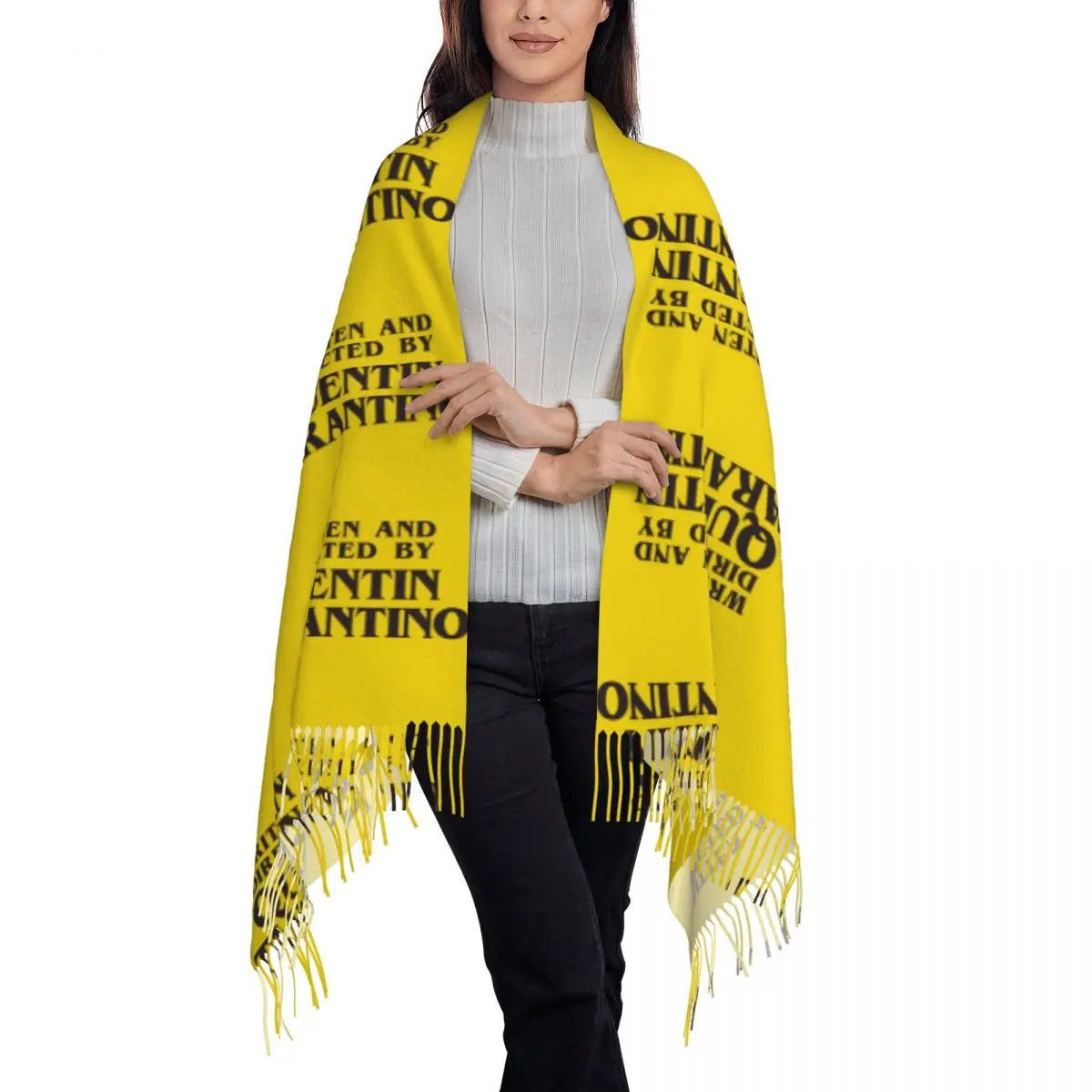 Written And Directed By Quentin Tarantino Scarf Tassel Scarves for Women Soft Warm Shawls and Wraps Large Fall Winter Shawl Wrap