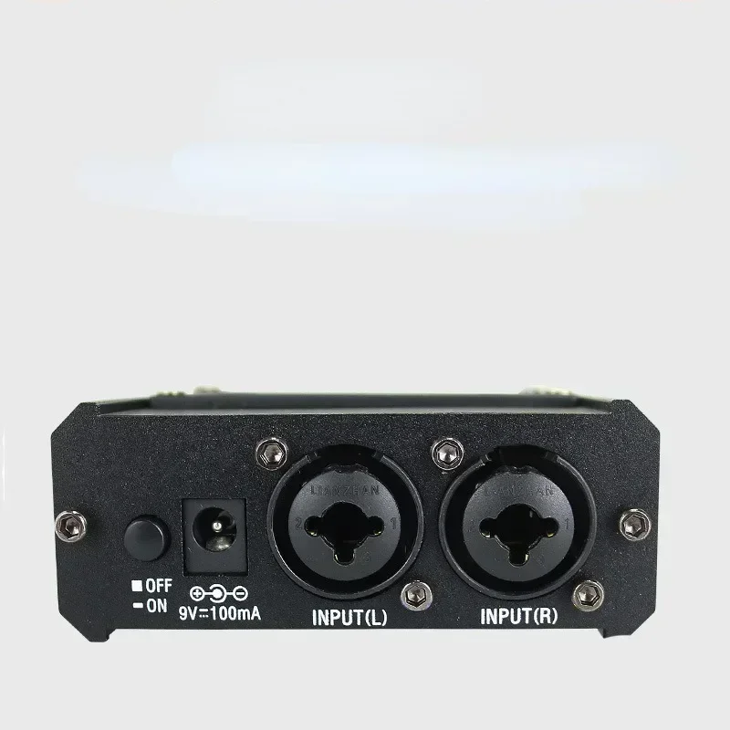 P2 Headphone amplifier, 1 buah Headphone Monitor logam hitam cocok untuk pidato/Streaming langsung