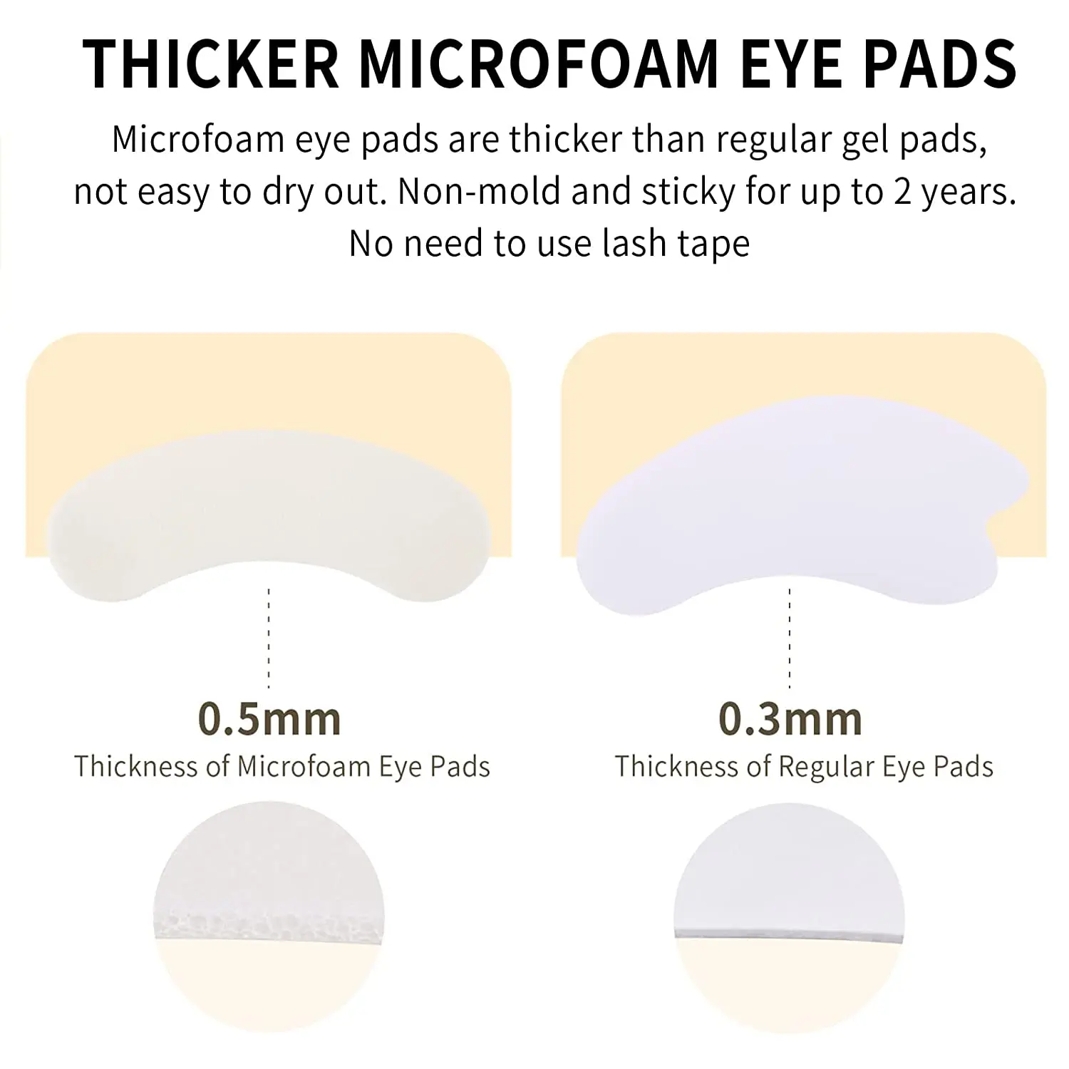 Fadvan 100 Pair/box Foam Eye Pads Gel Patch for Lash Extension Small Size Microfoam Lash Pad Lint Free Hypoallergenic Waterproof