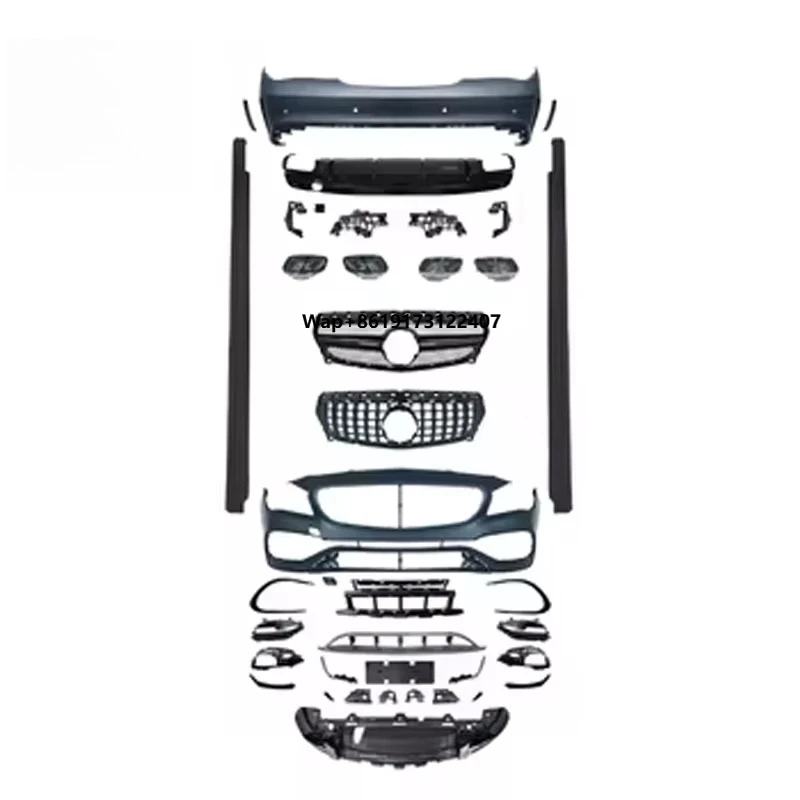

Auto Car Parts CLA Amg Style for W117 to CLA45 Amg PP Front Bumper Body Kits Grille and Side Skirts 2013-2019