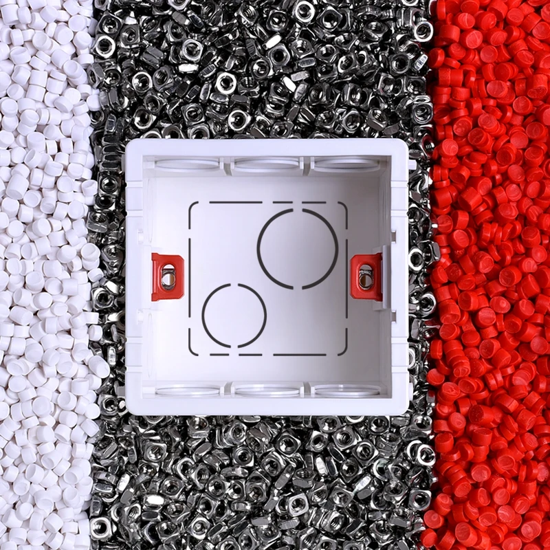 Picture 4: Wall Socket Mounting Box  86*146*50mm Recessed Junction Box Electrical Adjustable Box Plastic Concealed White Red Blue 86*86*50m