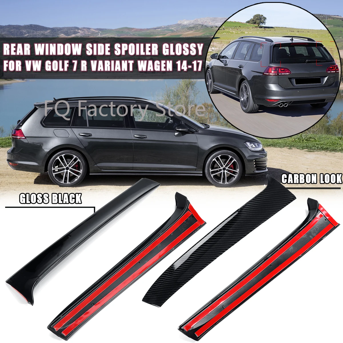 Auto Heckscheibe Seitenspoiler ABS Spoiler Canards Splitter Für Volkswagen VW Golf 7 Variante Wagen 2014 2015 2016 2017