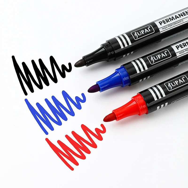 3 Pcs/Set Permanent Marker Pen Waterproof Ink Fine Point Black Blue Red Oil Ink 1.5mm Round Toe Fine Color Marker Pens