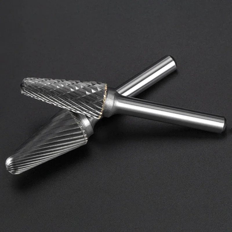 Rotary File Carbide L Taper Dome 6~16mm Alloy Grinding Bit Milling Cutter 6mm Shank Tungsten Steel Grinding Bit