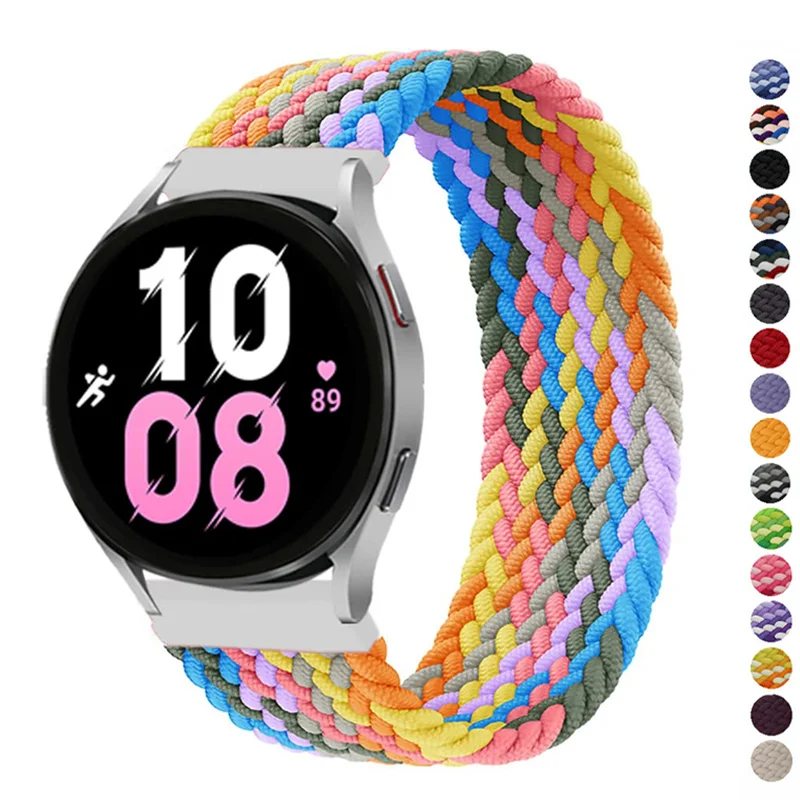 Braided Solo Loop For Samsung Galaxy watch 4/6/5/pro 44mm/40mm/classic strap 46mm/42mm/active 2/Gear S3 bracelet 20mm/22mm Band