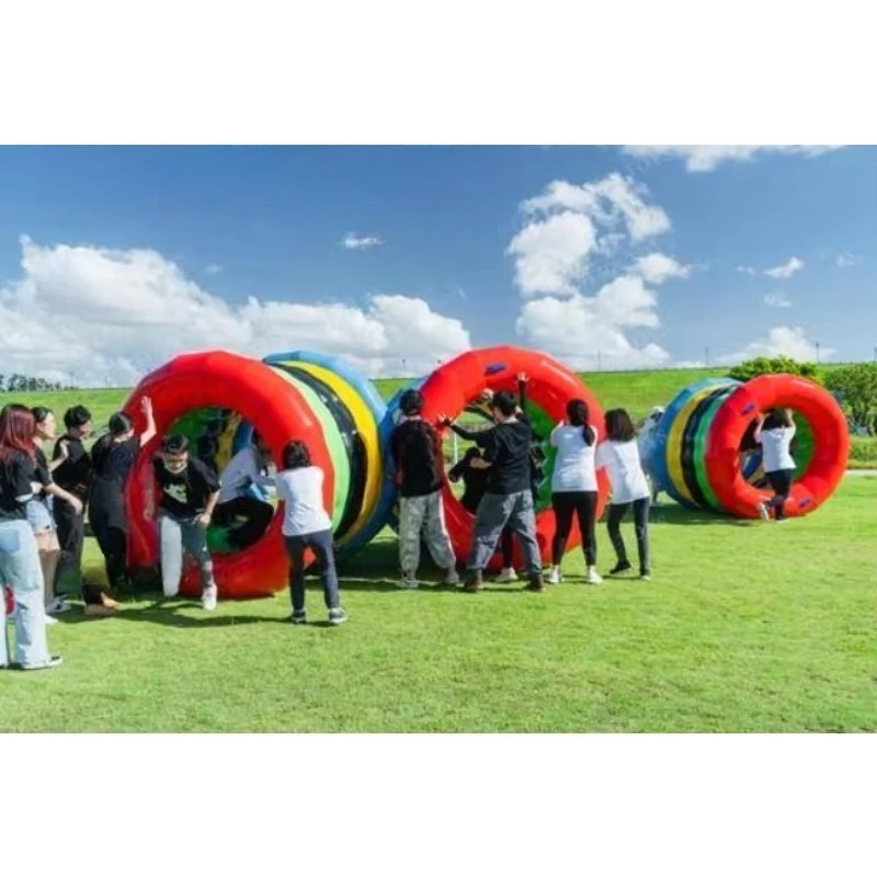 Outdoor Team Building Party Games Lawn Inflatable Hamster Wheel Adult Kids Inflatable Roller
