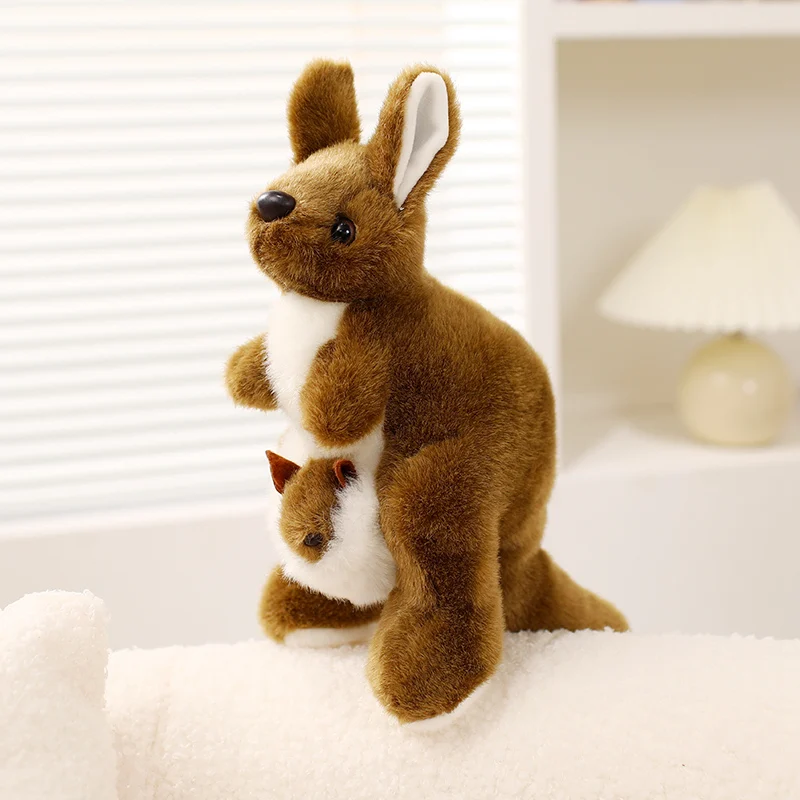 

Plush Filled Simulation Kangaroo Toys Small Kangaroo Soothing Doll Home Decoration Ornament Gift For Kids Friends