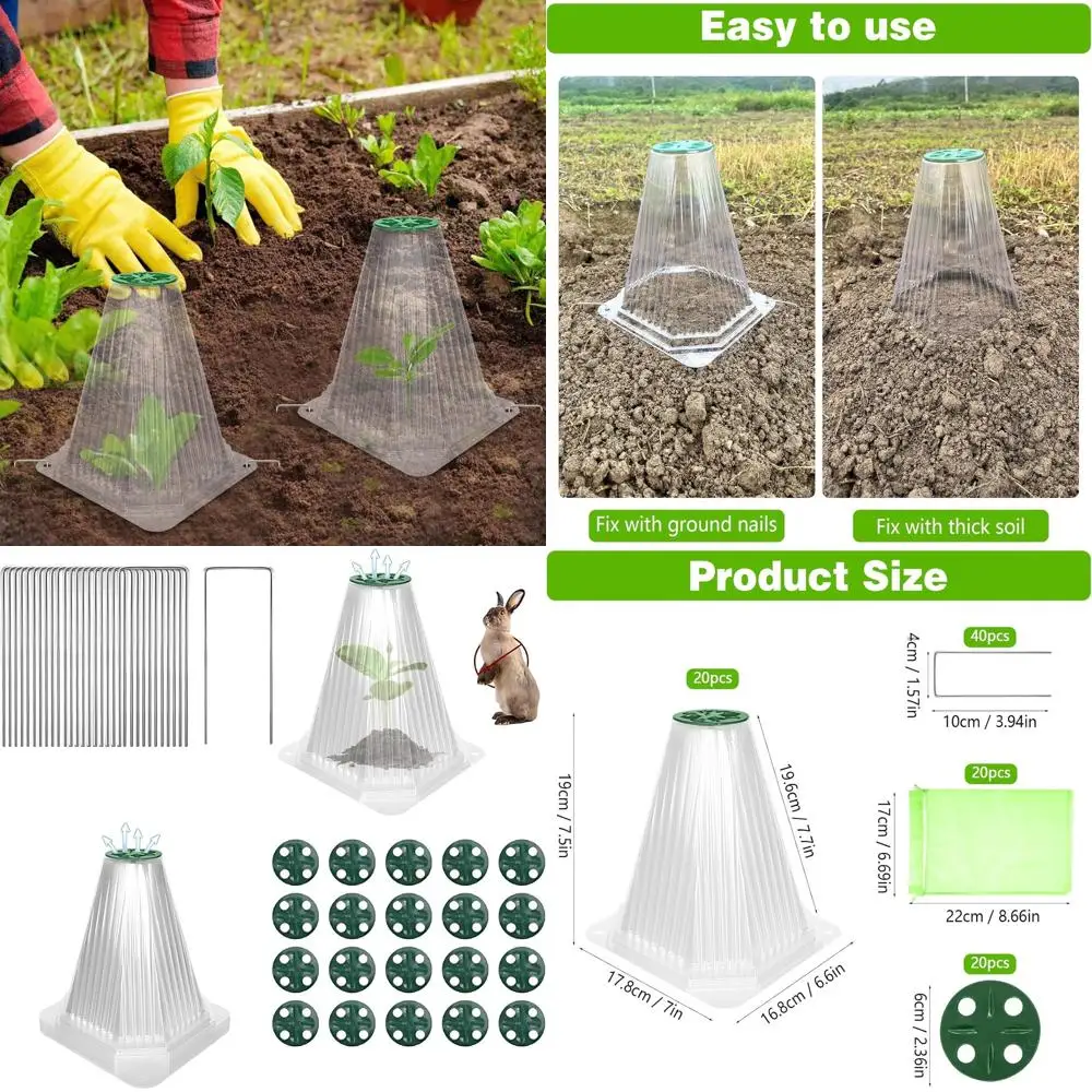 

20 Pack Reusable Bell Plant Covers for Outdoor Garden Protection Against Frost and Wildlife