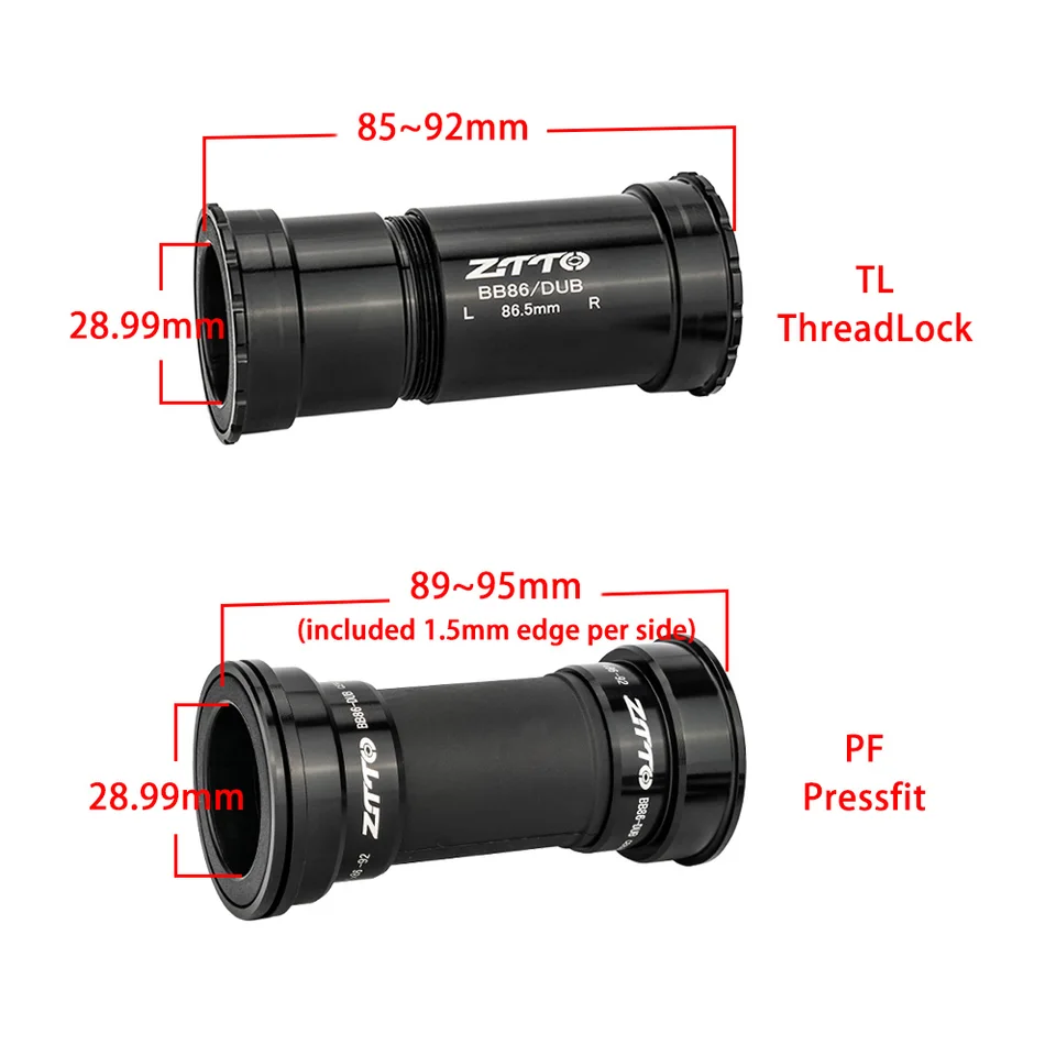 ZTTO BB92 To DUB BB86 Bicycle Bottom Brackets Threadlock Press Fit