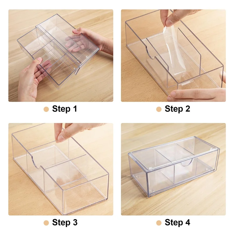 

Cosmetic Organiser Set Of 2, Make Up Storage With Drawers, Transparent, For Eyeliners, Lipstick, Mascara, Makeup Brush-Y78A