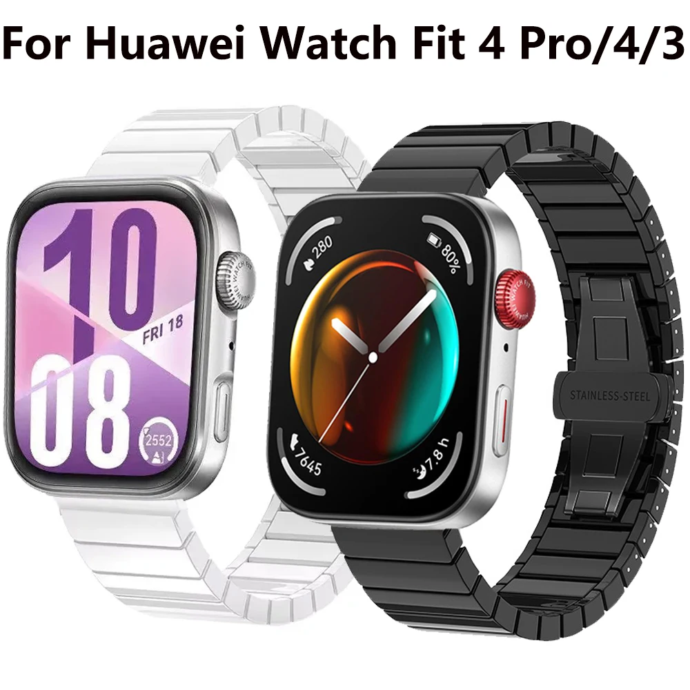 

Керамический ремешок для Huawei Watch Fit 4 Pro, модный сменный браслет Correa для Huawei Watch Fit 4/Fit 3, браслет для умных часов