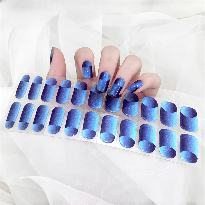 

1Sheet Semi-Cured Gel Nail Strips Patch Sliders Adhesive Gel Nail Stcikers UV Lamp Need Women Fashion DIY Manicure Decoracion