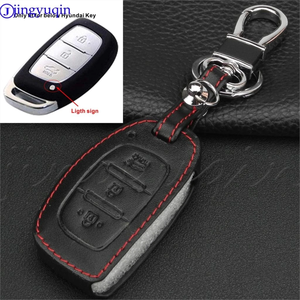 3 BTNS Leather Key Cover for Hyundai Avante /Porter Grandeur Sonata 8 Santafe i30 HB20 Solaris Verna IX25 ix35 Tucson ELantra