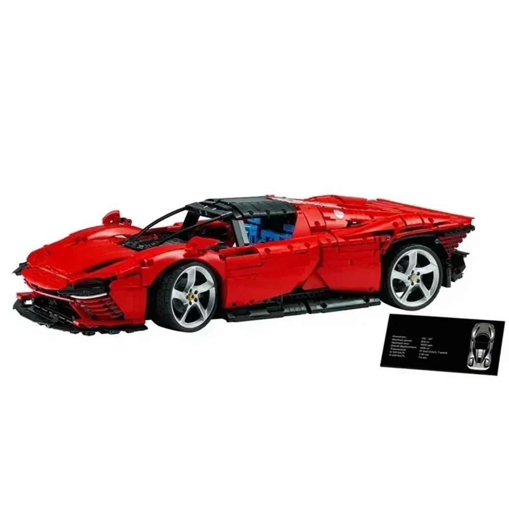 

China Building Block Technology Machinery Group Red Supercar Model Children's Educational Assembly Toy Boy Birthday Gift