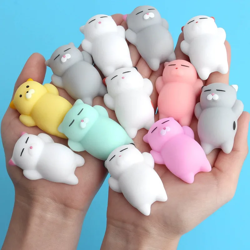 Stress Relief Toy Squeeze Toys Soft Mochi Cat Toy Mini Cute Animal Toy Birthday Party Gift Easter Egg Filler Classroom Reward