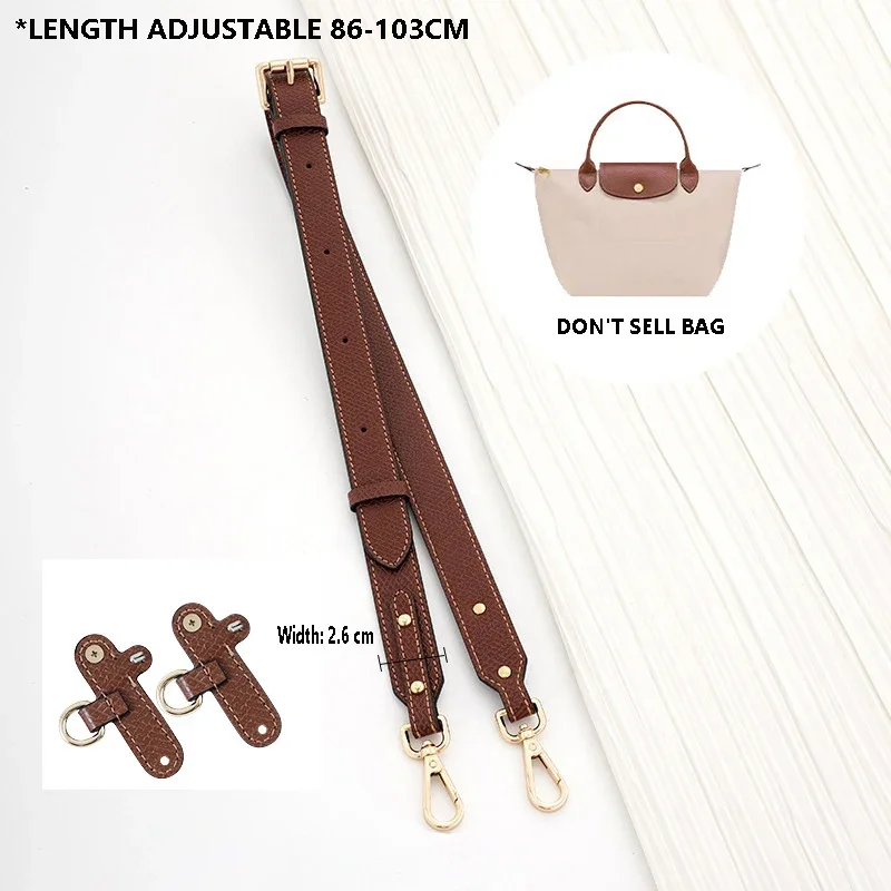 Adjustable Bag Shoulder Strap For Longchamp Short Handle Bag Free Punching Modified Messenger Strap Real Leather Shoulder Strap