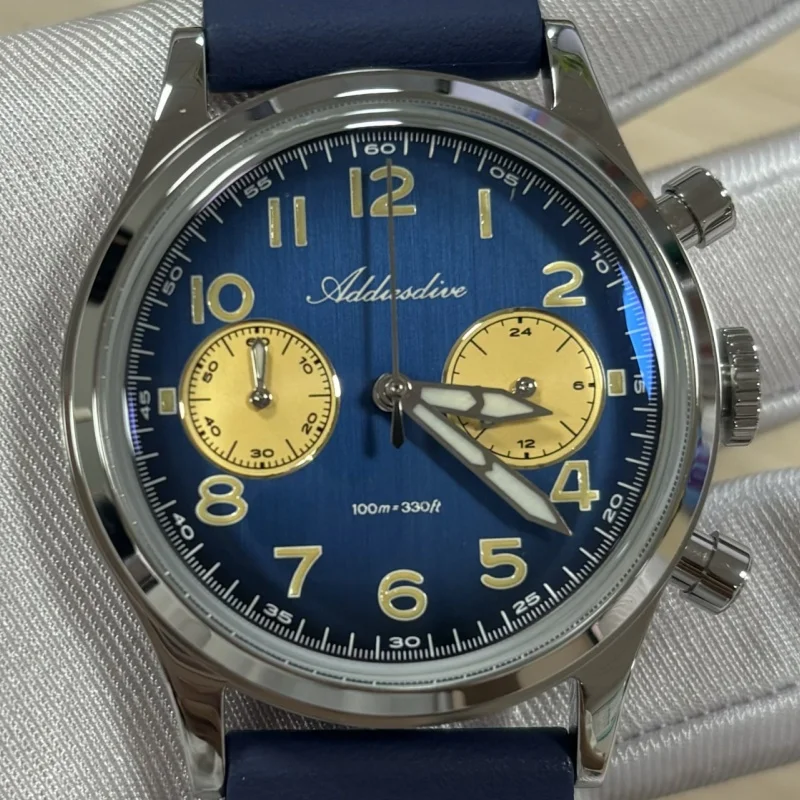 ADDIESDIVE offre spéciale montre pour hommes VK64 chronographe 10Bar étanche AD2516 Super lumineux bulle miroir verre Quartz acier montre