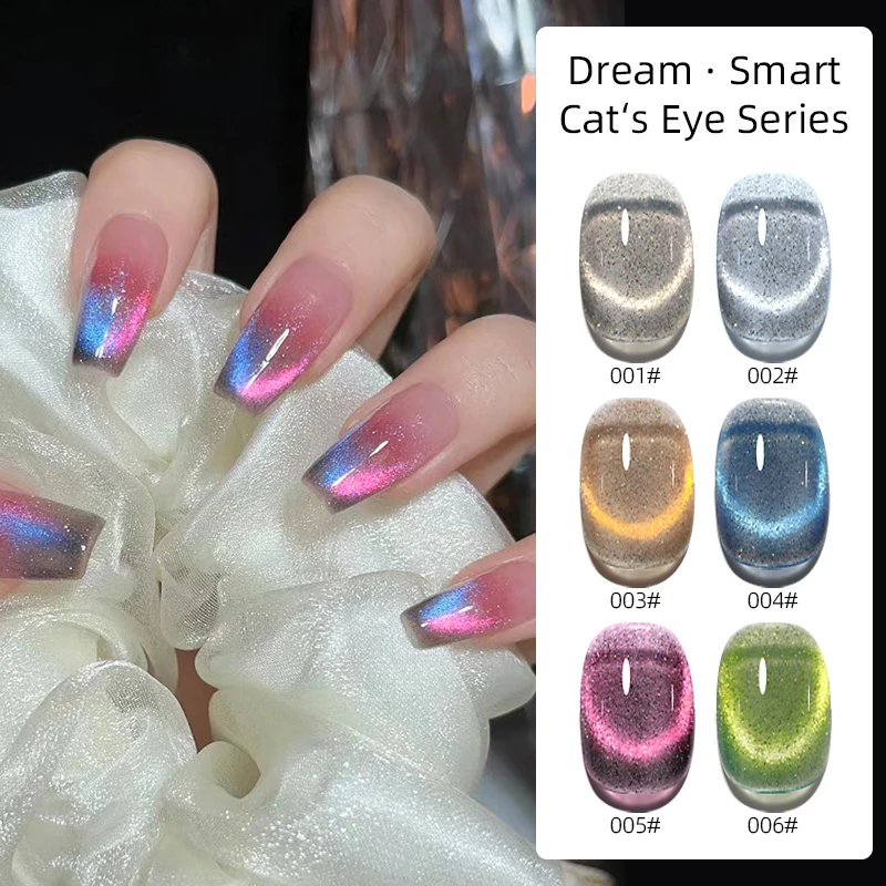 

RS NAIL 6 Color High Gloss Dream Twinkle Cat Eye Gel Nail Polish Set Nail Art Design UV Gel Glitter Color Varnish