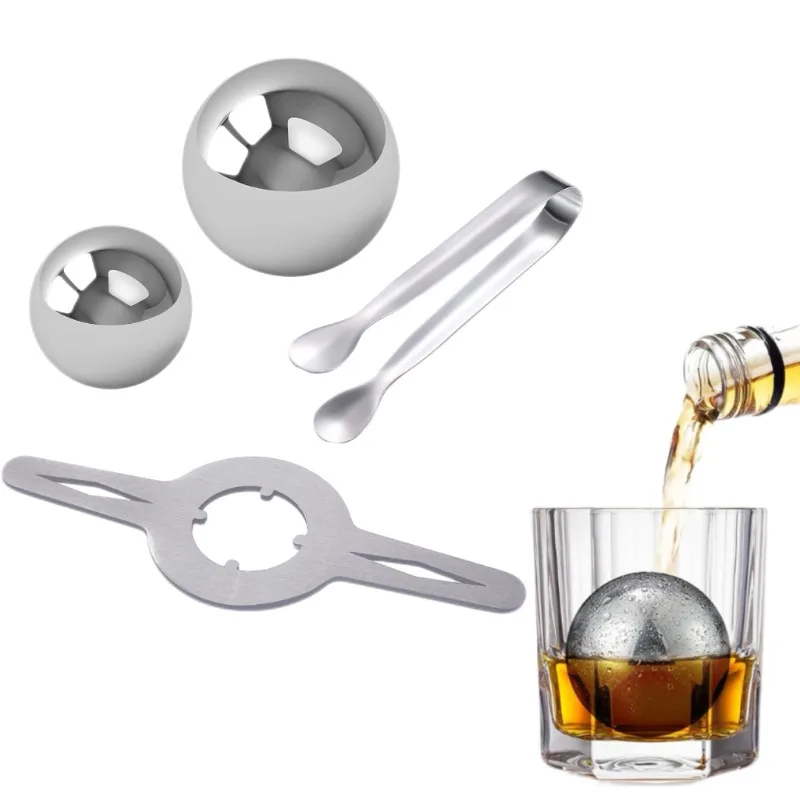 38/54MM Stainless Steel Ice Cube Ball Reusable Cocktail Whiskey Frozen Balls Coffee Wine Cooler Retain Fragrance Bar Accessories