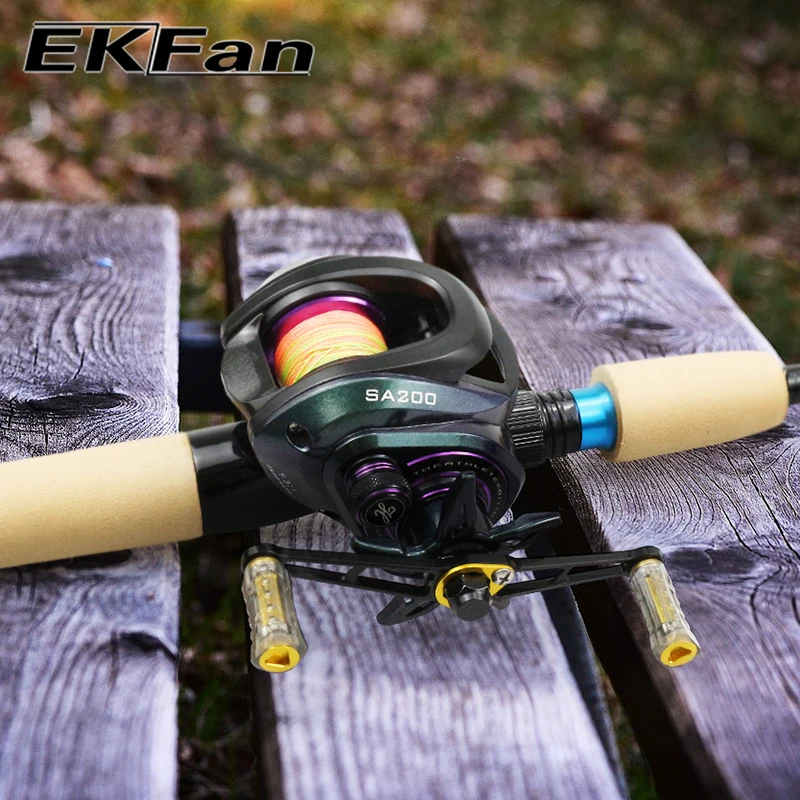 EKFan 80/90/105mm Baitcasting-Angelrolle 7*4/8*5 Universalgelenk mit Acrylknopf Ultraleichter 10g Köderrollengriff – Detail 2