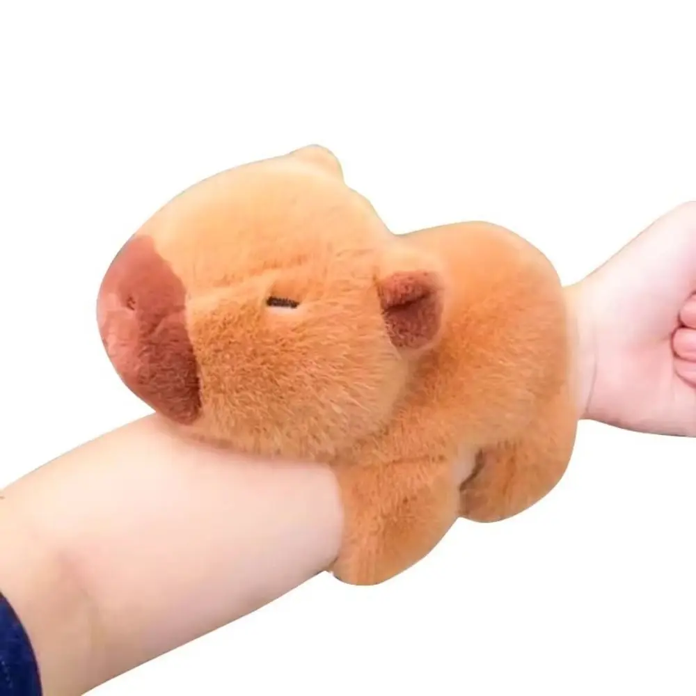 PP Cotton Capybara Clap Circle Cute Animal Wristband Cute Capybara Plush Toy Cartoon Clap Ring Interactive Toy Birthday