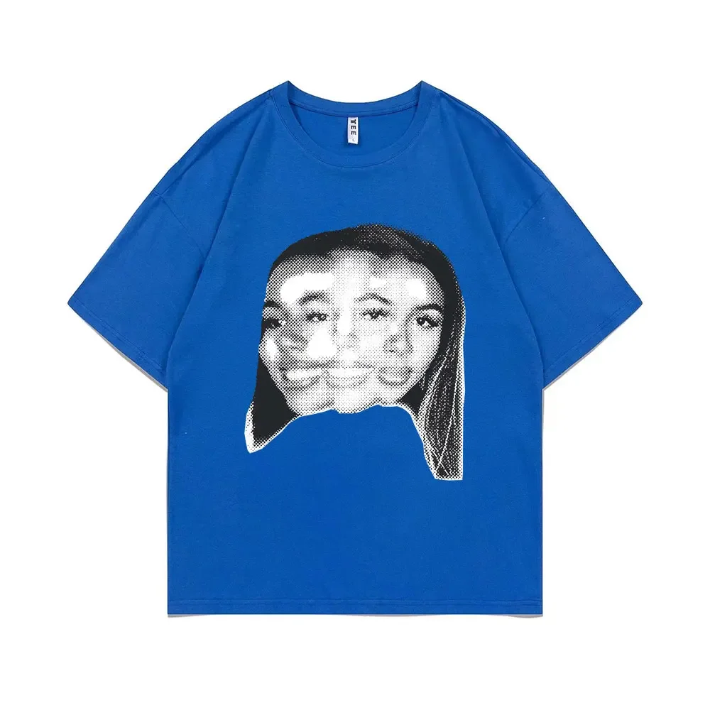 Fashion Hip Hop Oversized Short Sleeve Singer Mariah The Scientist Big Face Graphic T-shirt Concert Tour T Shirts Men summer new