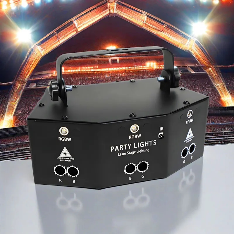 

HCWE 9 Eyes LED RGB DJ Disco Indoor And Outdoor Activities Voice Control Stage Show DMX Strobe KTV Bar Atmosphere Light Festival