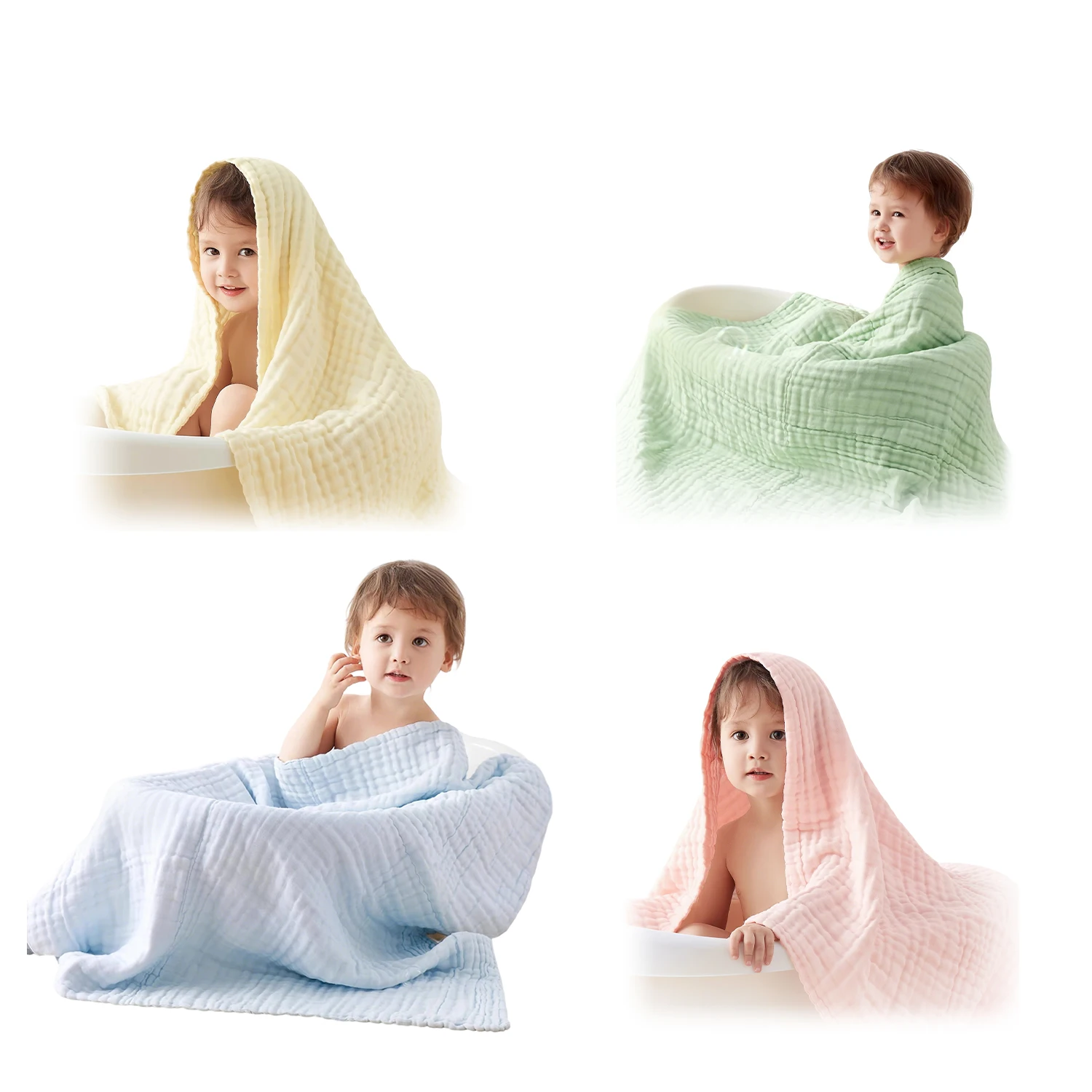 AIBEDILA الشاش القطن الخالص 90*90 سنتيمتر 6 طبقات الوليد الطفل منشفة استحمام التفاف الشاش قماط البطانيات فوط استحمام ماصة #6