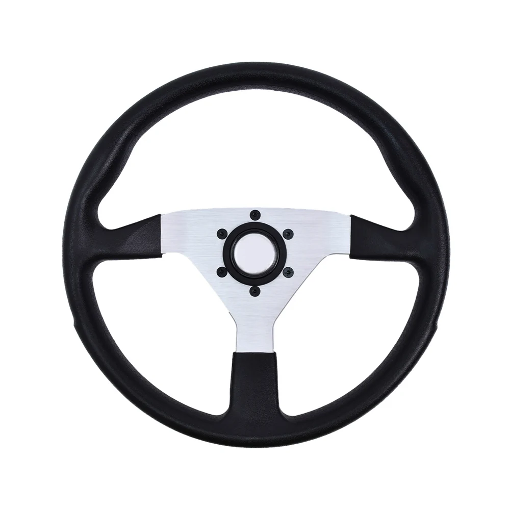

High-End Italian Design 340mm Modified Steering Wheel PCD 70mm Grey Anodized Spoke Drifting Steering Wheel With Horn Button