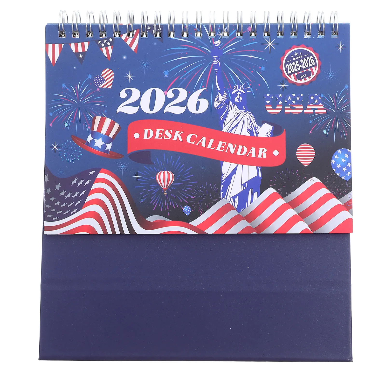

Teacher Desk Calendar 2025-2026 Small Patriotic Standing Desktop Planner Home Office Classroom July 2025 December 2026