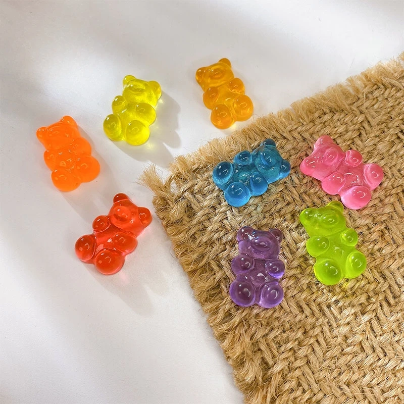 

20Pcs/Pack Mini Resin Candy Bear Nail Charms - Colorful 3D Nail Art Decor, Cute DIY Nail Accessories for Playful Manicures